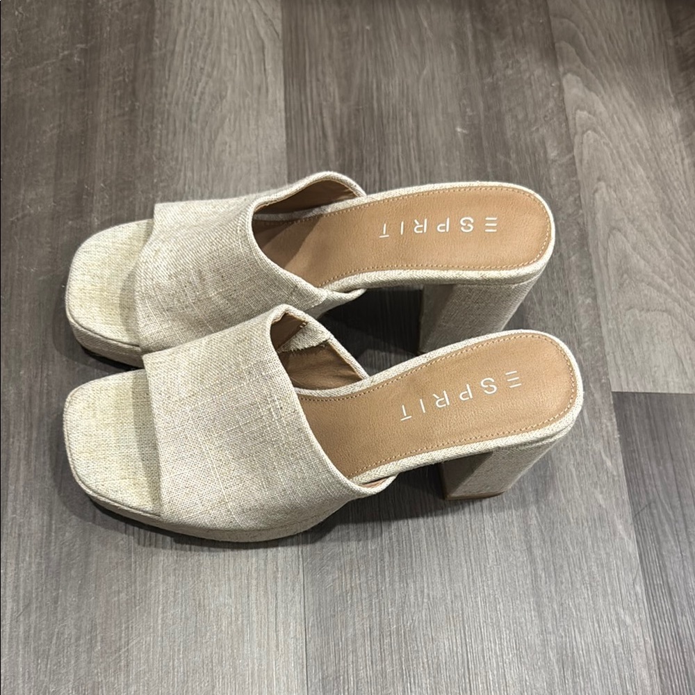 Linen Platform Sandals